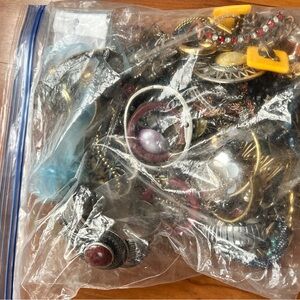 HUGE lot of junk or misc. jewelry crafts etc.gallon bag